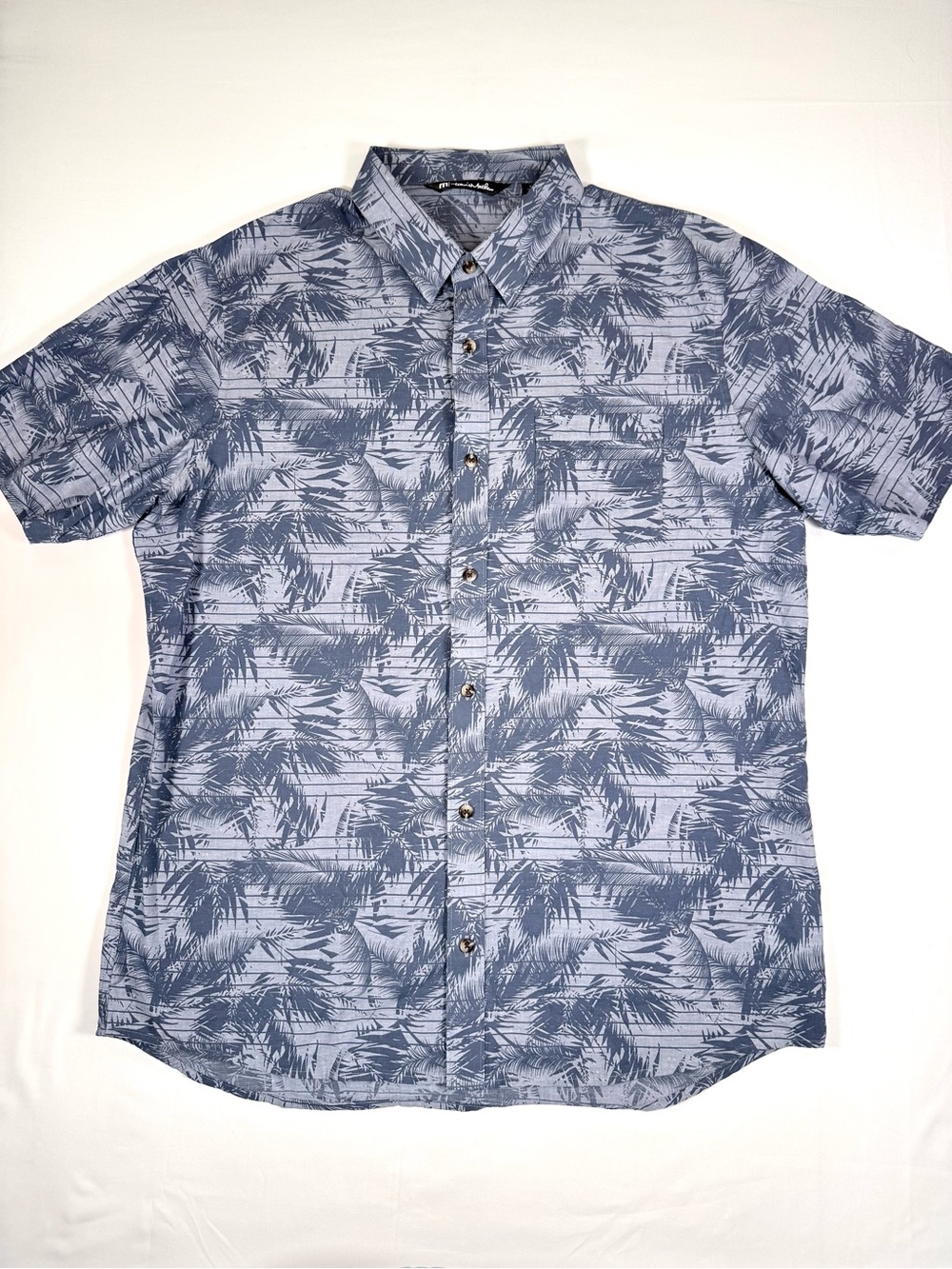 TRAVIS MATHEW Mens Short Sleeve Button Down XL Tropical Palm Coastal Golf Preppy